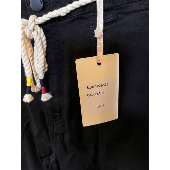 L.T.J Letter To Juliet Women's Crop Zip Ankle Utility Joggers in Black Sz L NWT - Picture 4 of 12